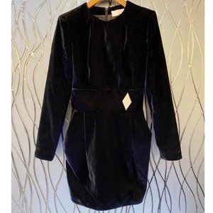 Velvet waist-hugging dress